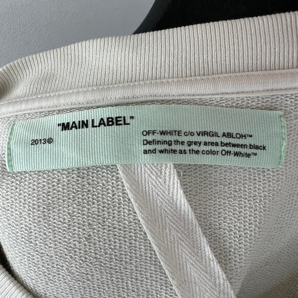 Off-White MAIN LABEL C/O Virgil Abloh Spray Bling Crystal Cotton Sweatshirt M - Picture 7 of 9